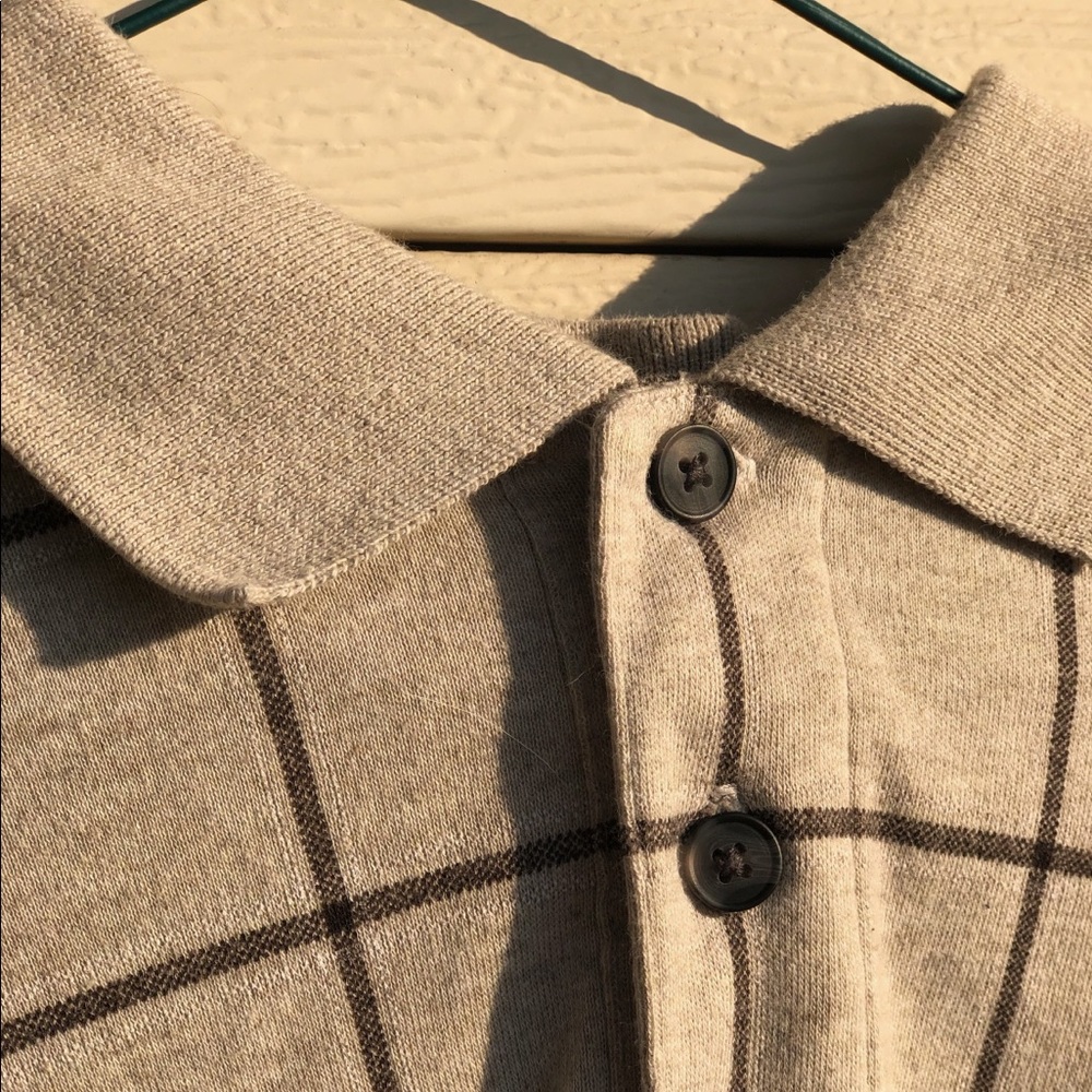Quarter button up shirt w/ brown grid designs🐁🍄✨